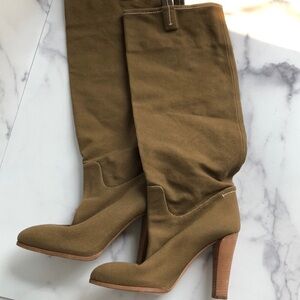 Reed Krakoff Made in Italy Brown Fabric Long Boots Size EU 39/ US 8.5
